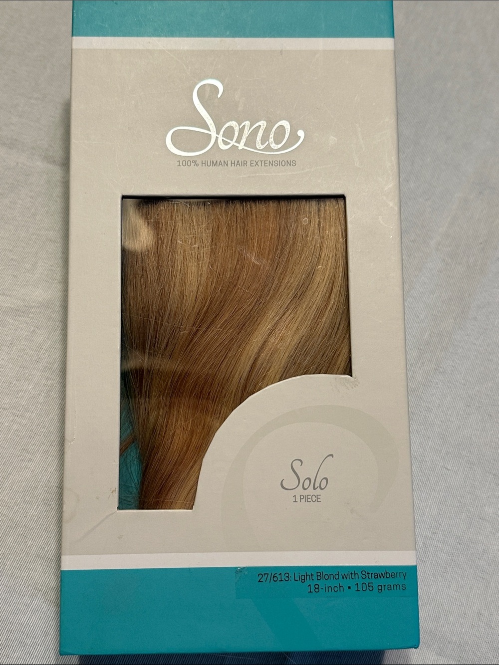 Solo 1-Piece 100% Human Hair Extension - Light Blond with Strawberry